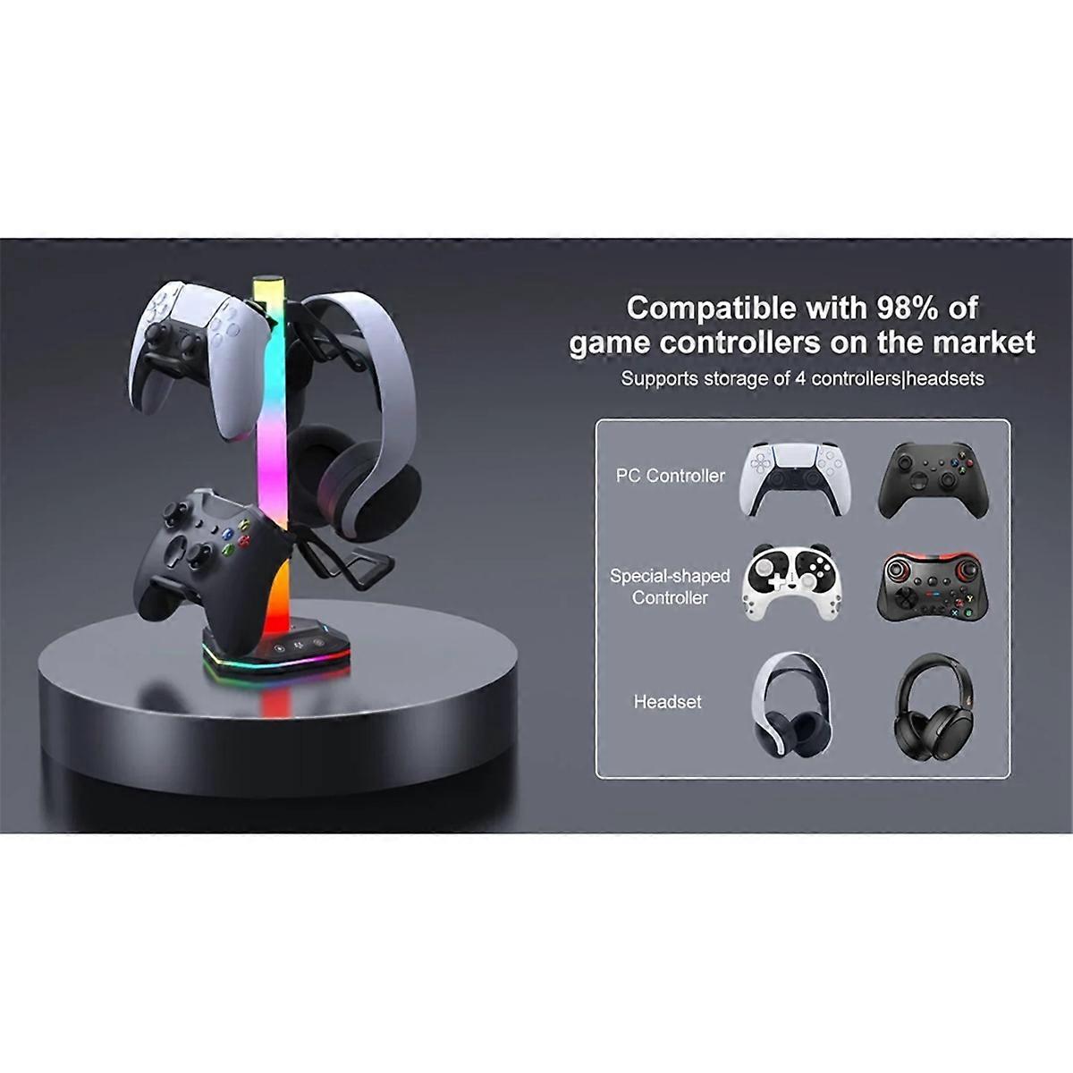 Gaming RGB Headphone Stand for Desktop Gamer Gamepad
