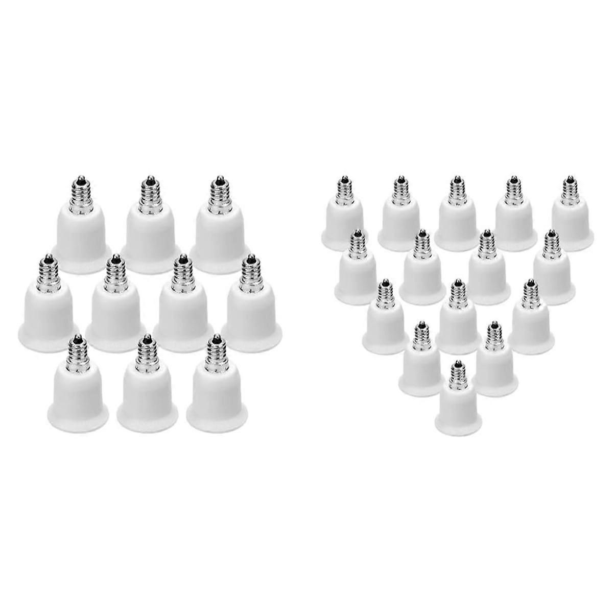 25 Pack E12 to E26 Adapter E12 Light Socket to Medium Base