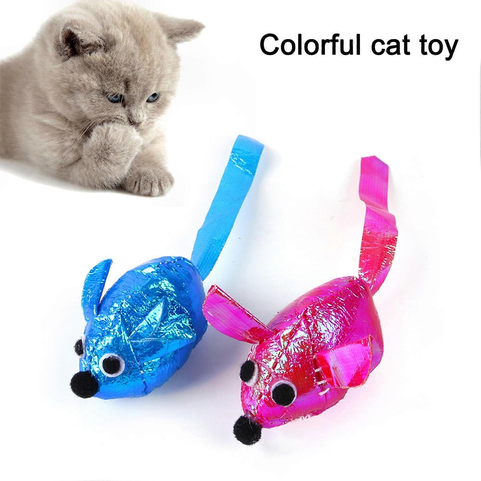 Xeyise Kitten Toy Colored Mice Shape Stress Relief Playing Toy with Catnip Cat Interactive Toy Pet Toy