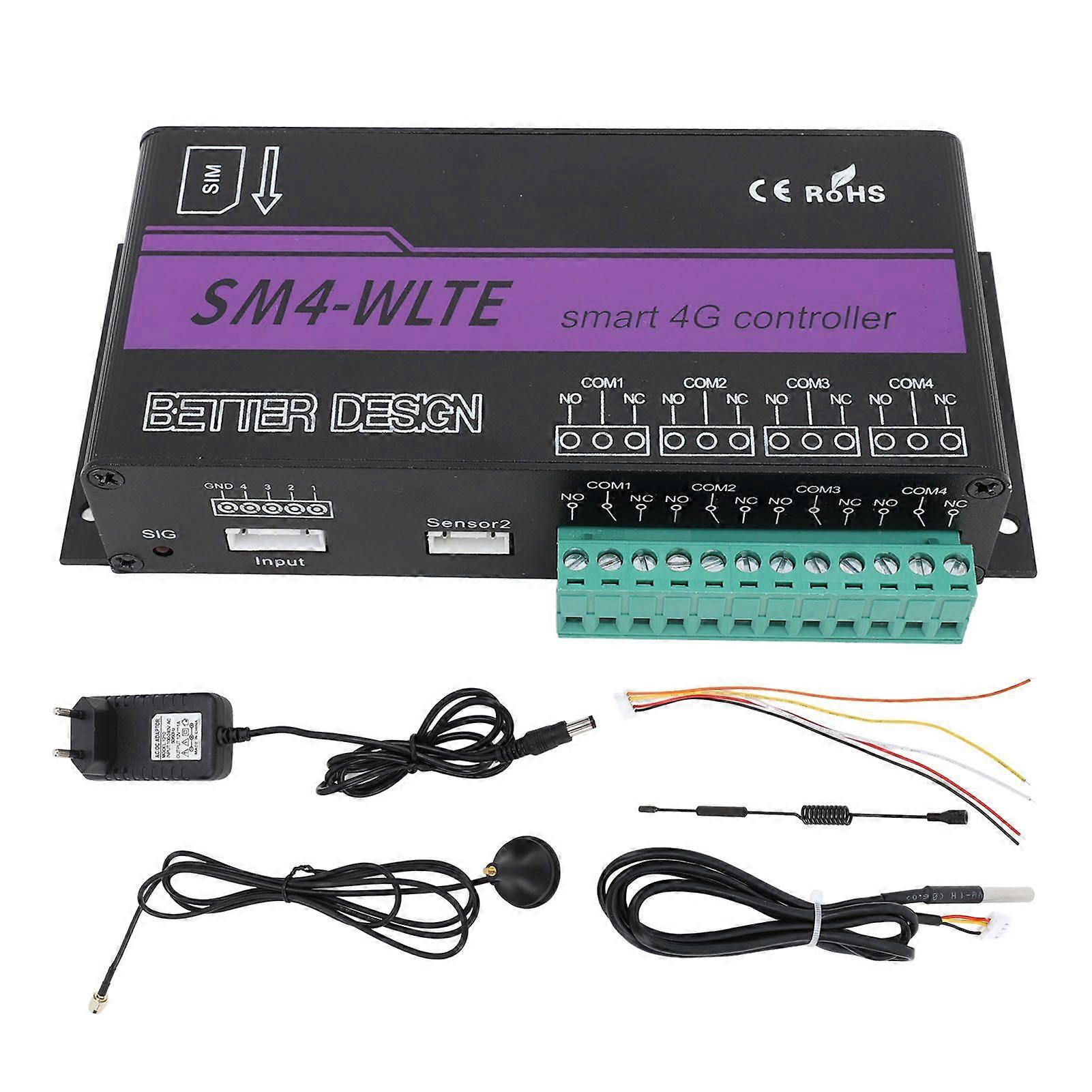 4-Kanal 4G SMS Alarm Controller 4G Handy Access Controller APP WEB PT100 Thermoelement Stromausfall Alarm