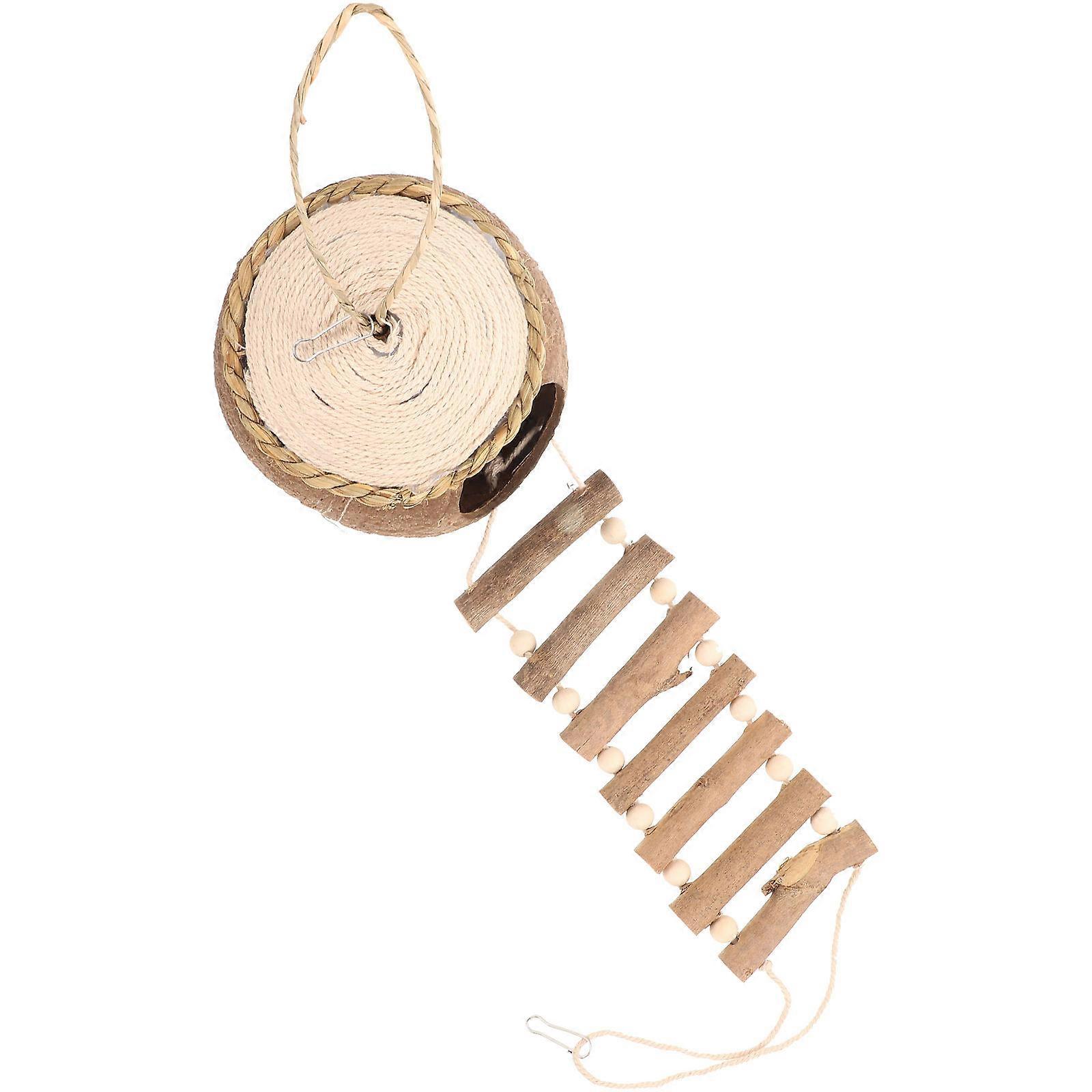 Hanging Bird Nest Parrot Birdcage with Ladders for Pet 4Sets
