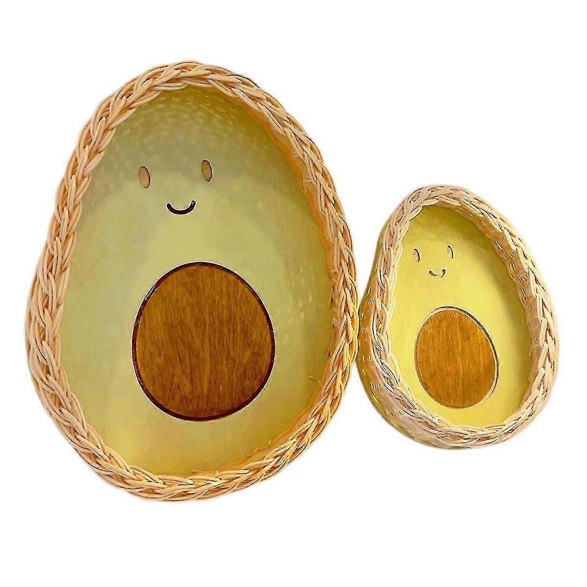 1 Set Storage Basket Creative Avocado Pattern Widely Applied Breakfast Bread Fruit Storage Tray for-ZZY