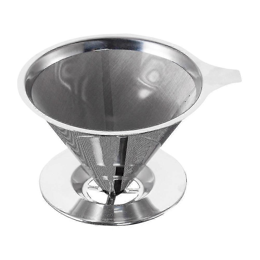 Återanvändbar filterkon för kaffe i rostfritt stål med droppkopp