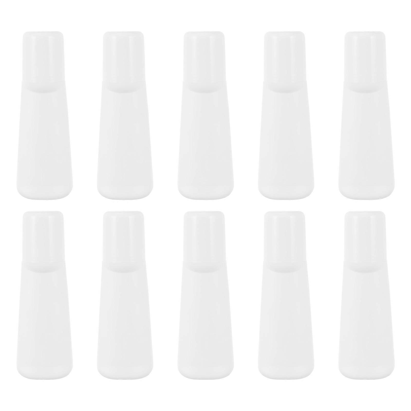 Chemical Bottle Pe Roll on Bottles for Storage Use 10Pcs White Bottles