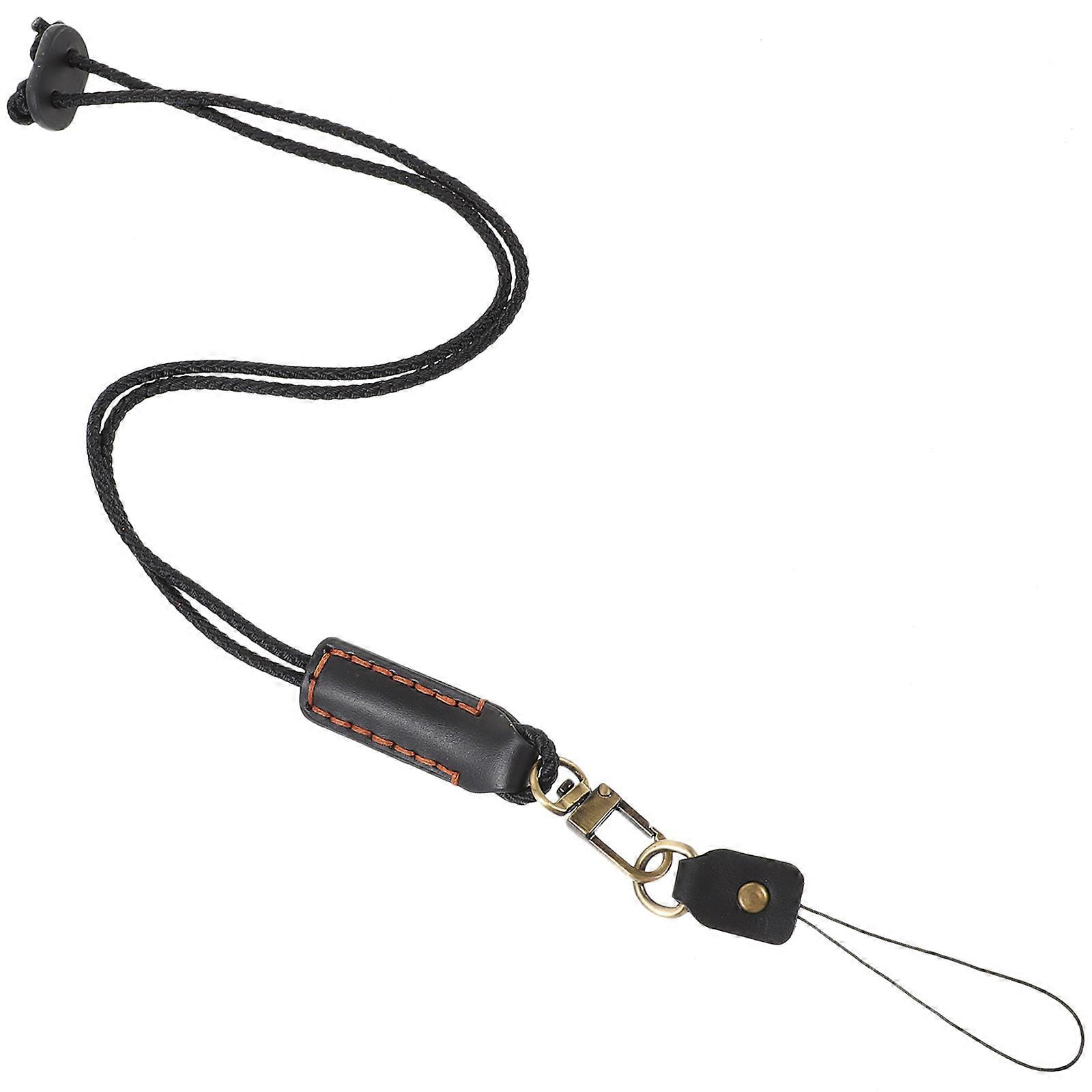 Cell Phone Neck Strap Long Lanyard Adjustable Length Black 1Set