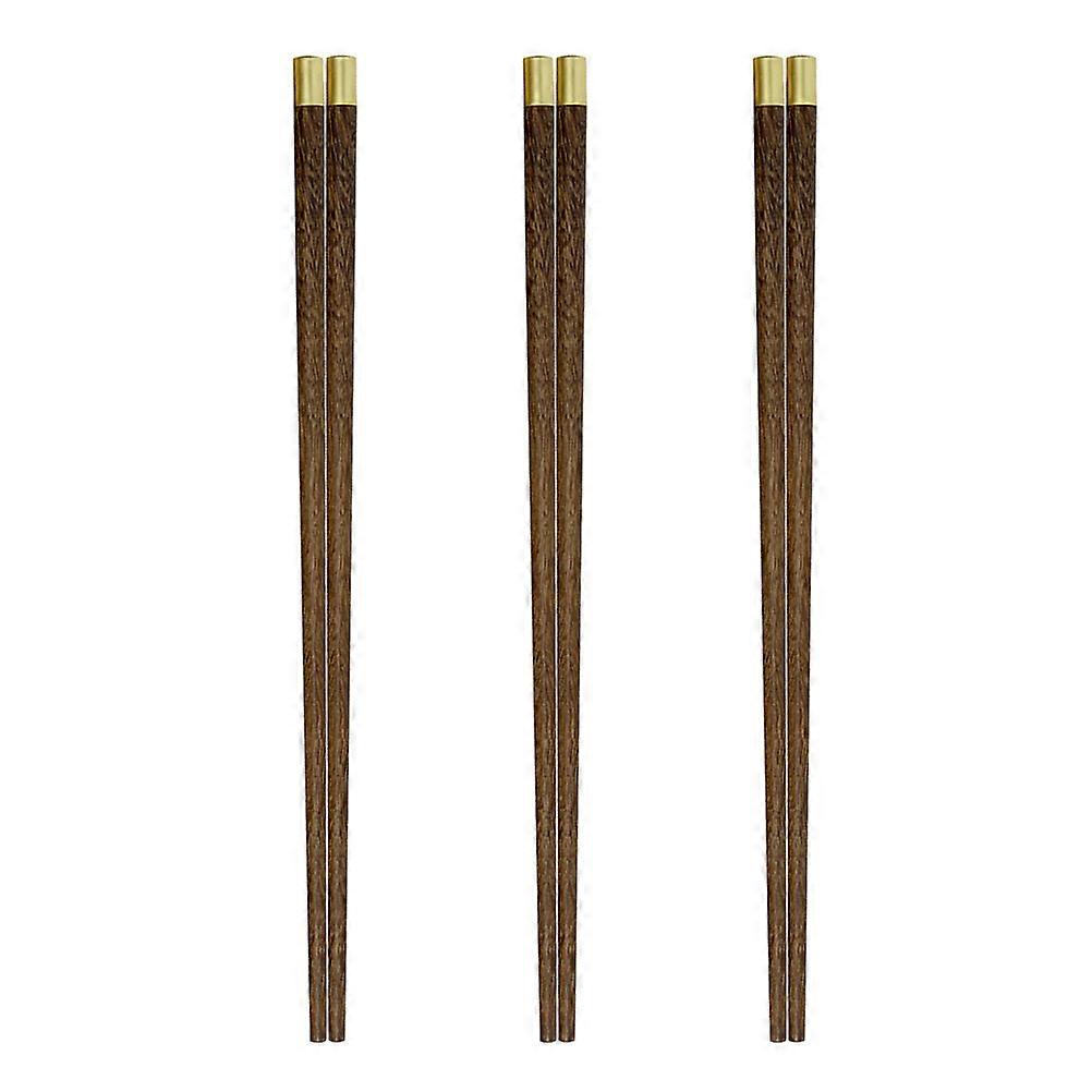 Chopsticks Reusable Wooden for Eating Use 9Pairs Light Brown
