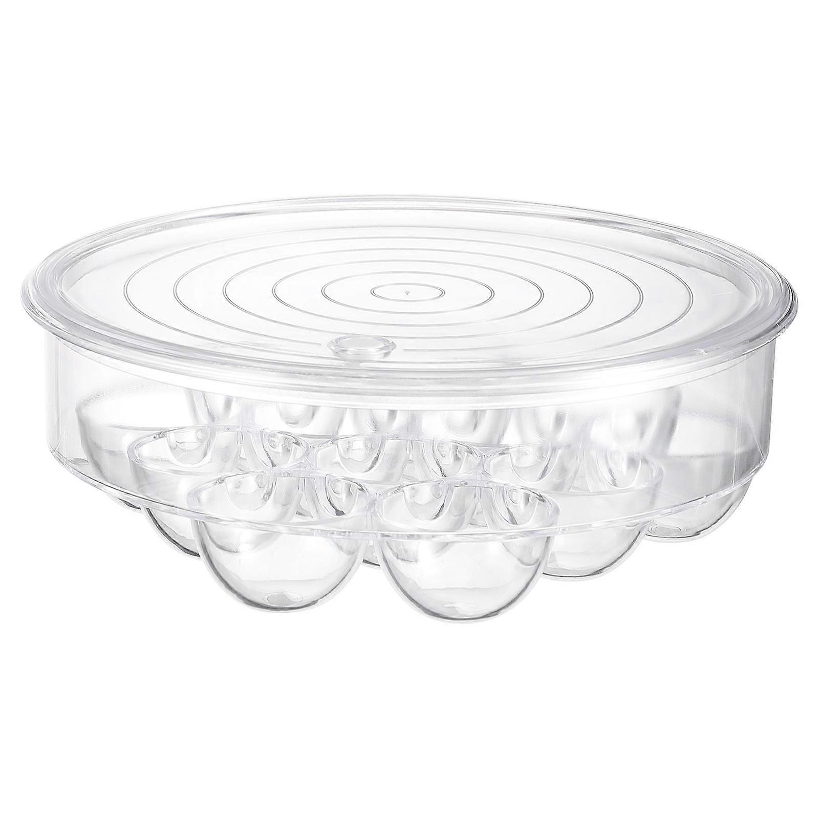 Refrigerator Egg Organizer Transparent Storage Container for Home 2Pcs