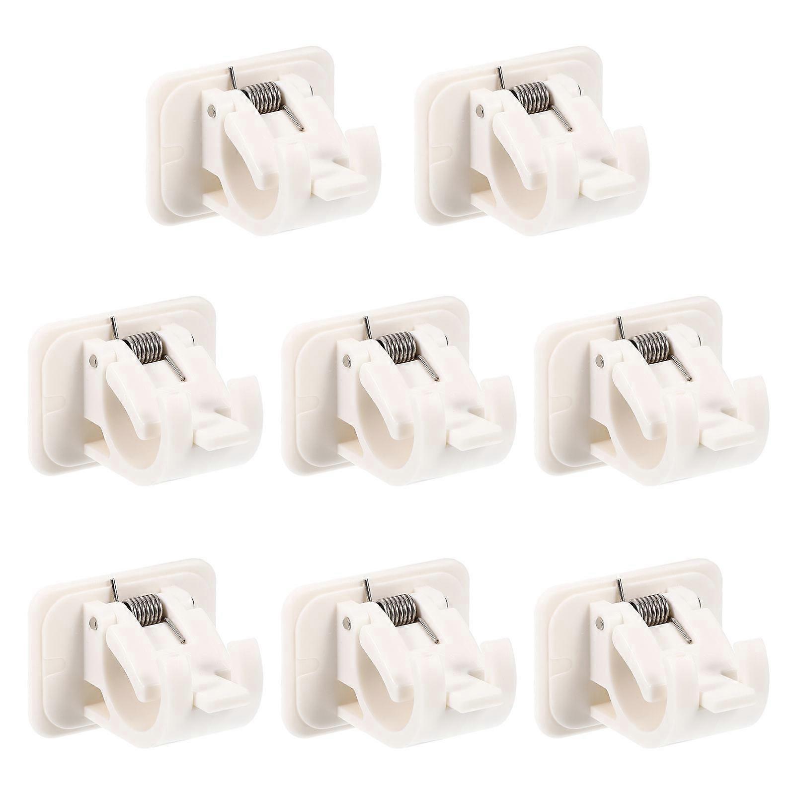 White Curtain Rod Holder for Wedding Featuring 24Pcs Adhesive Hooks