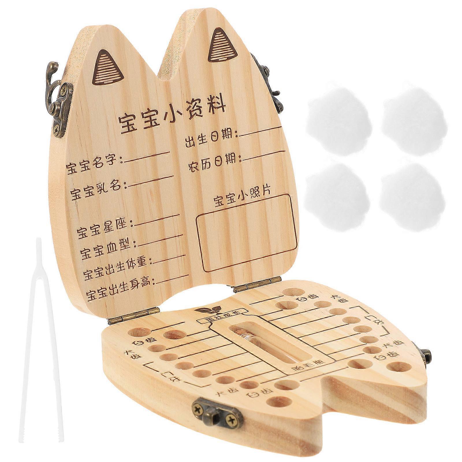 Kids Souvenir Organizer Wood Box for Tooth Keepsake 5Sets