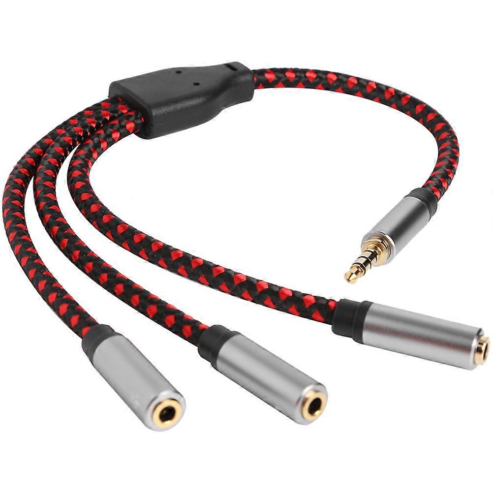 3-Way Audio Adapter Headphone Splitter for Headphone Use 2Pcs Red