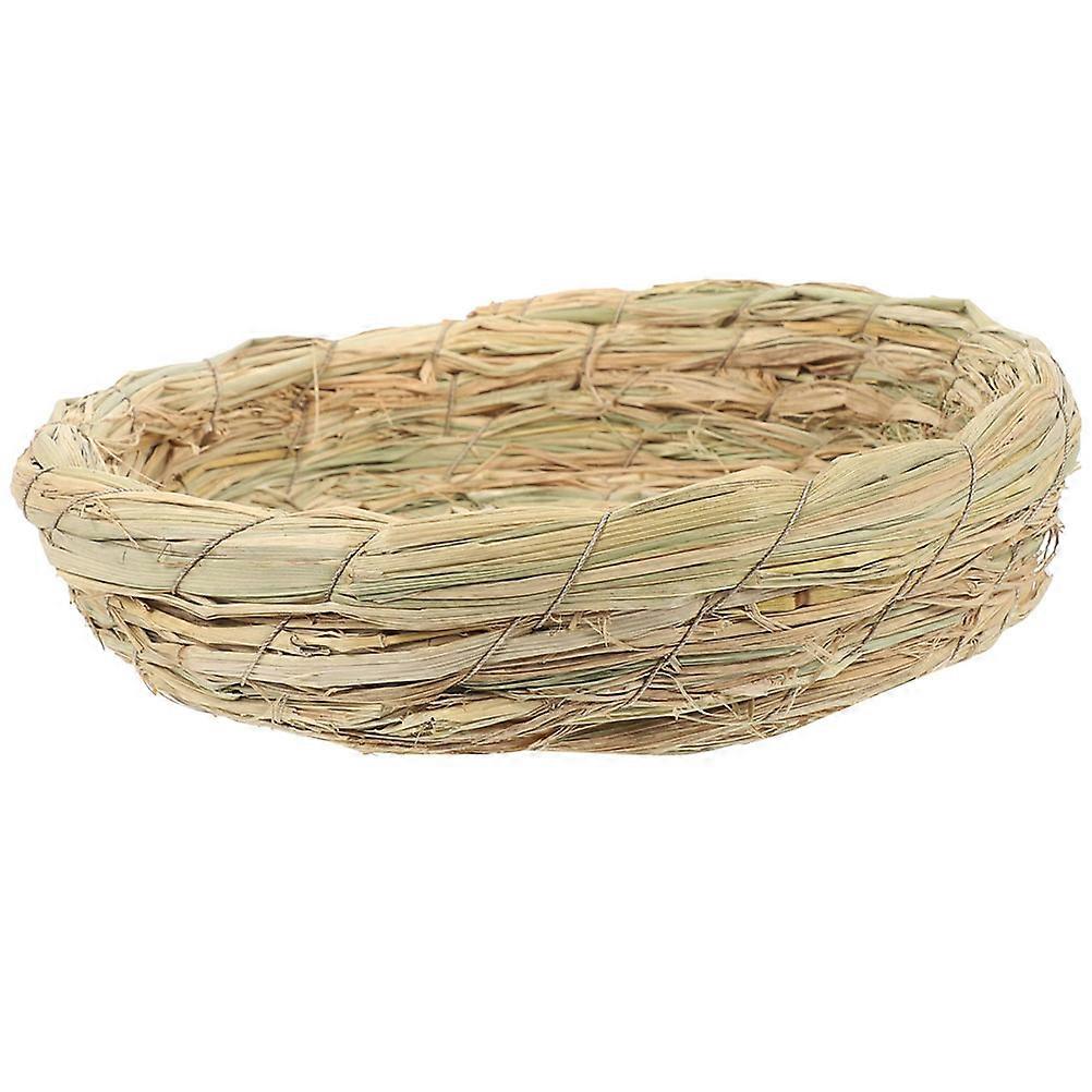 Bird Nest Decor Woven Straw for Birds Use with 4Pcs Breeding Nests
