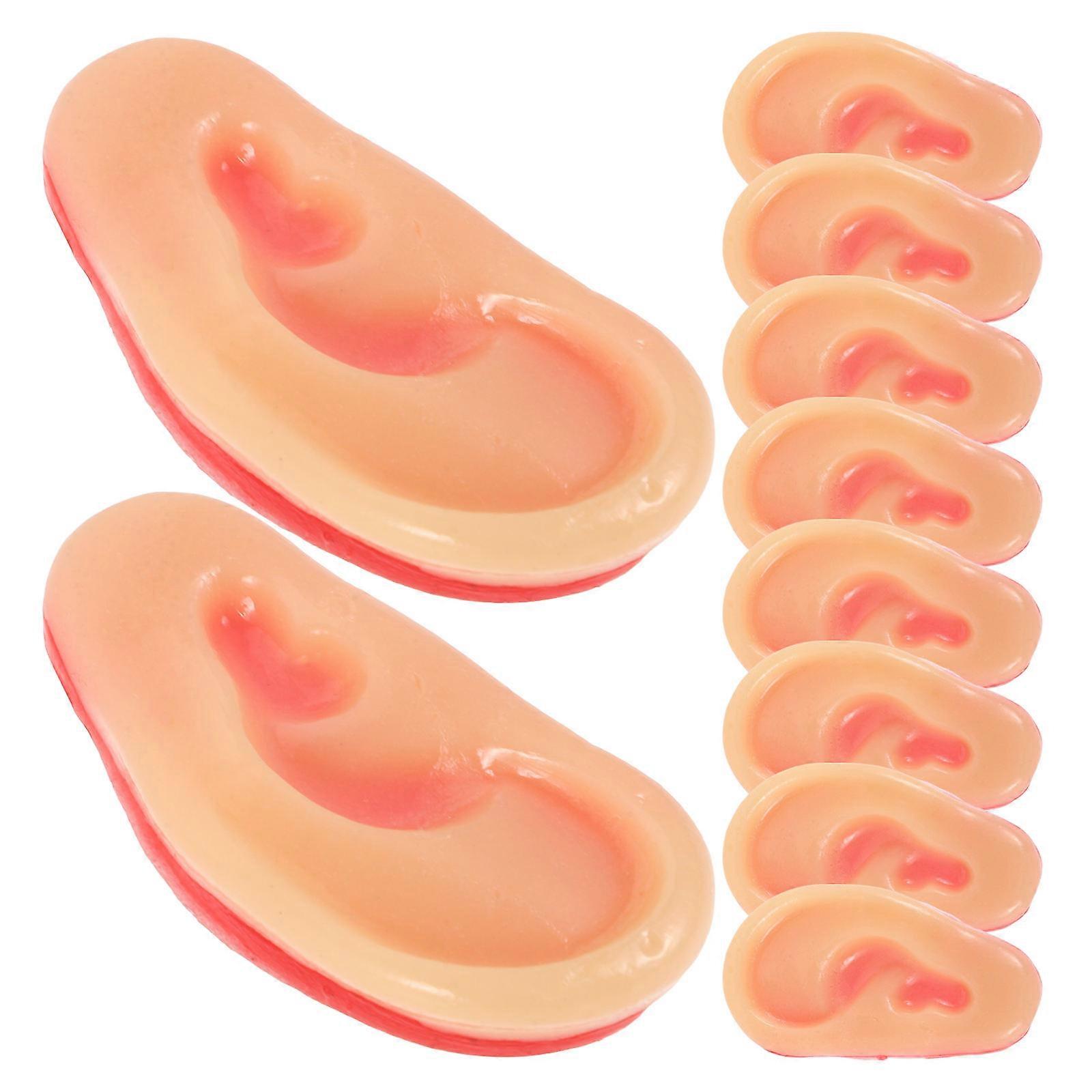 Tricky Prop Ear Model for Party 20Pcs Realistic Fake Ear Simulation Beige