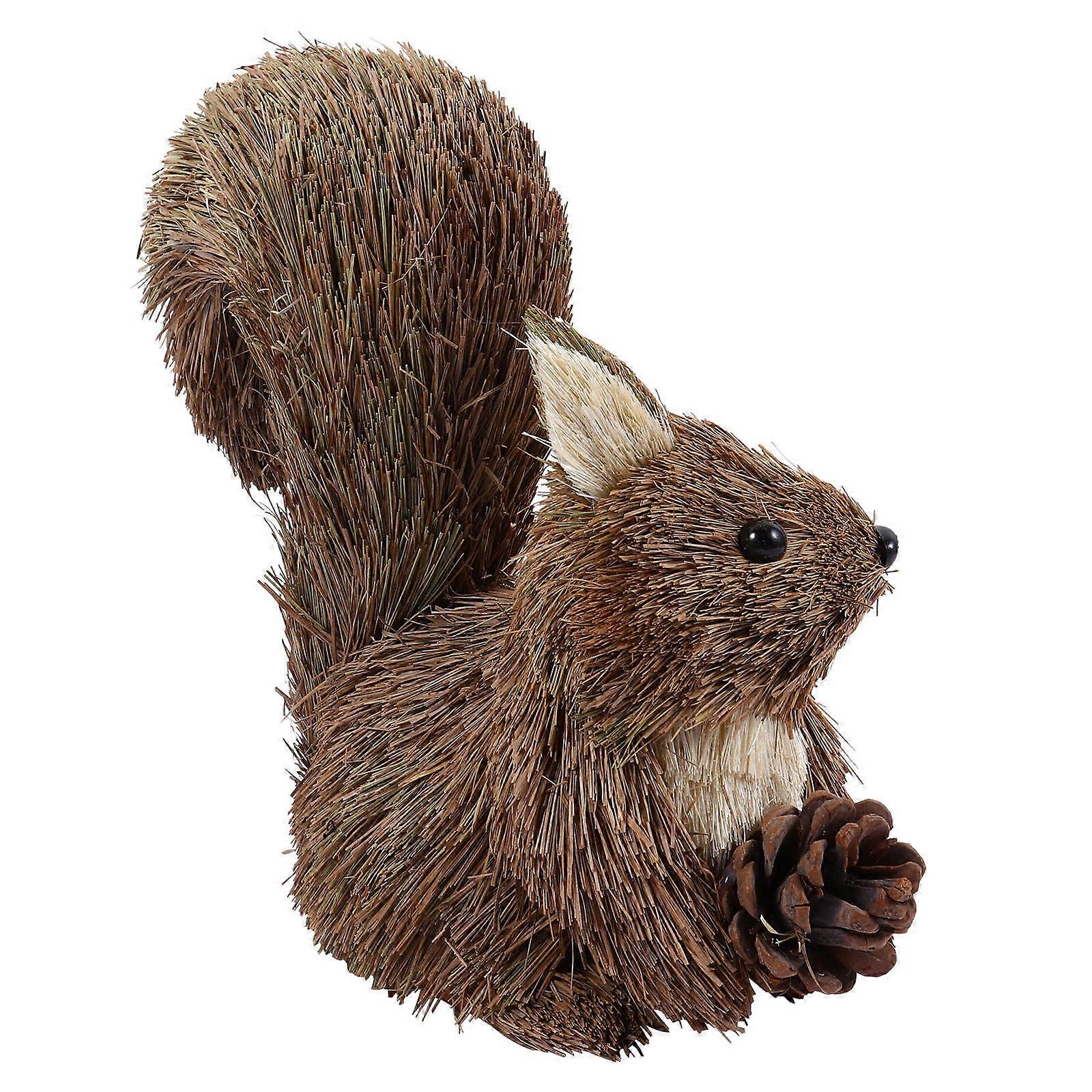 Christmas Squirrel Figure for Decoration 3Pcs Grey Desktop Ornaments