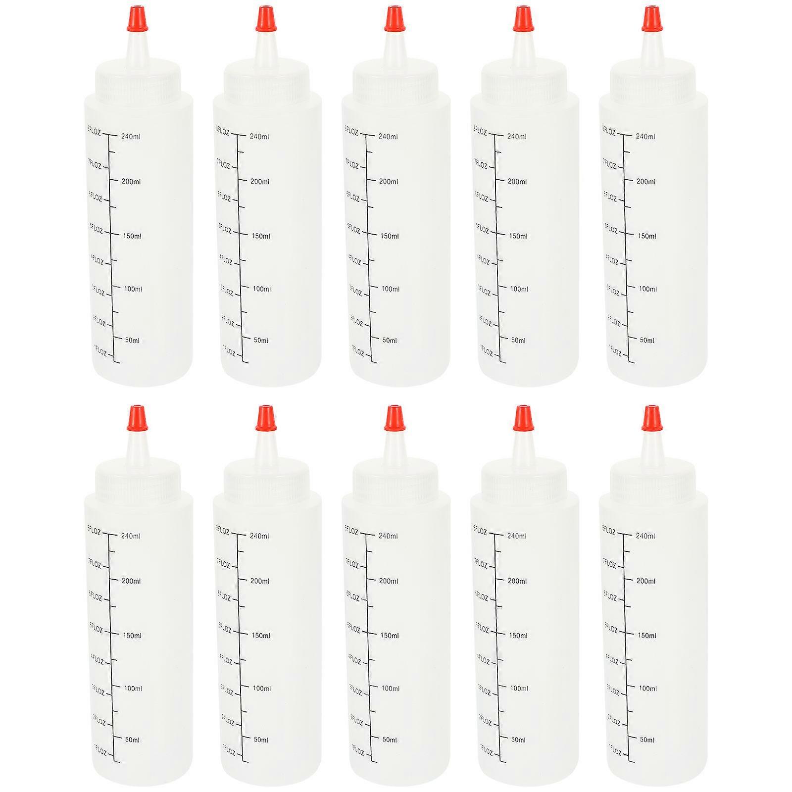 Condiment Squeeze Bottle Sauce Bottles for Home Use 10Pcs White Set