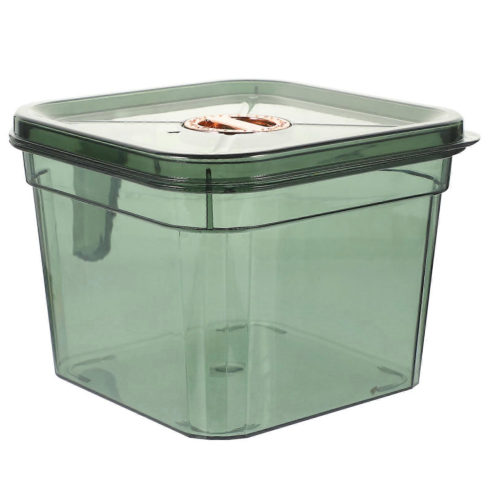 Food Storage Container 3Pcs Square Fresh-Keeping Box For Households With Green PP Material And Simple Elegant Design