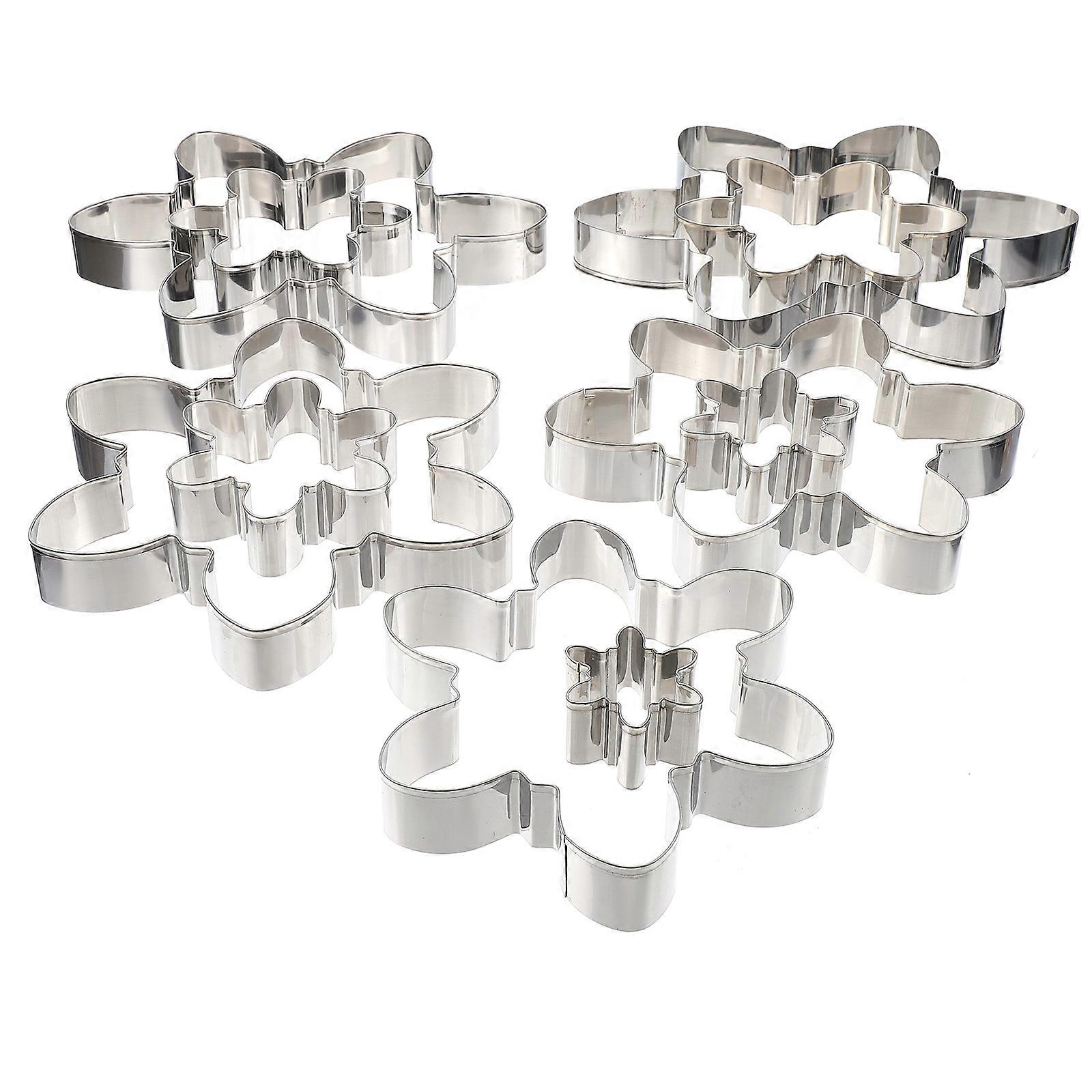Snowflake Biscuit Mold Stainless Steel Cookie Mold for Baking Use 10Pcs
