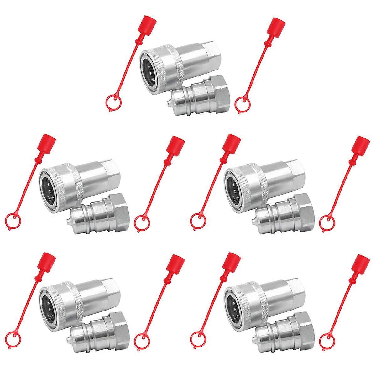5X Quick Release Fitting ISO7241-A NPT Hydraulic Coupling Connector 1/2Inch Quick Change Interface