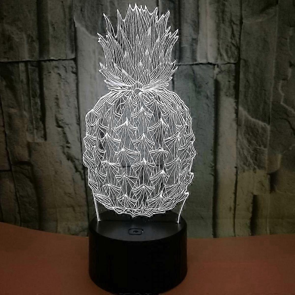 Pineapple Night Light Lamp 7 Color Changing USB Rechargeable LED Ananas Nightlight Touch Control