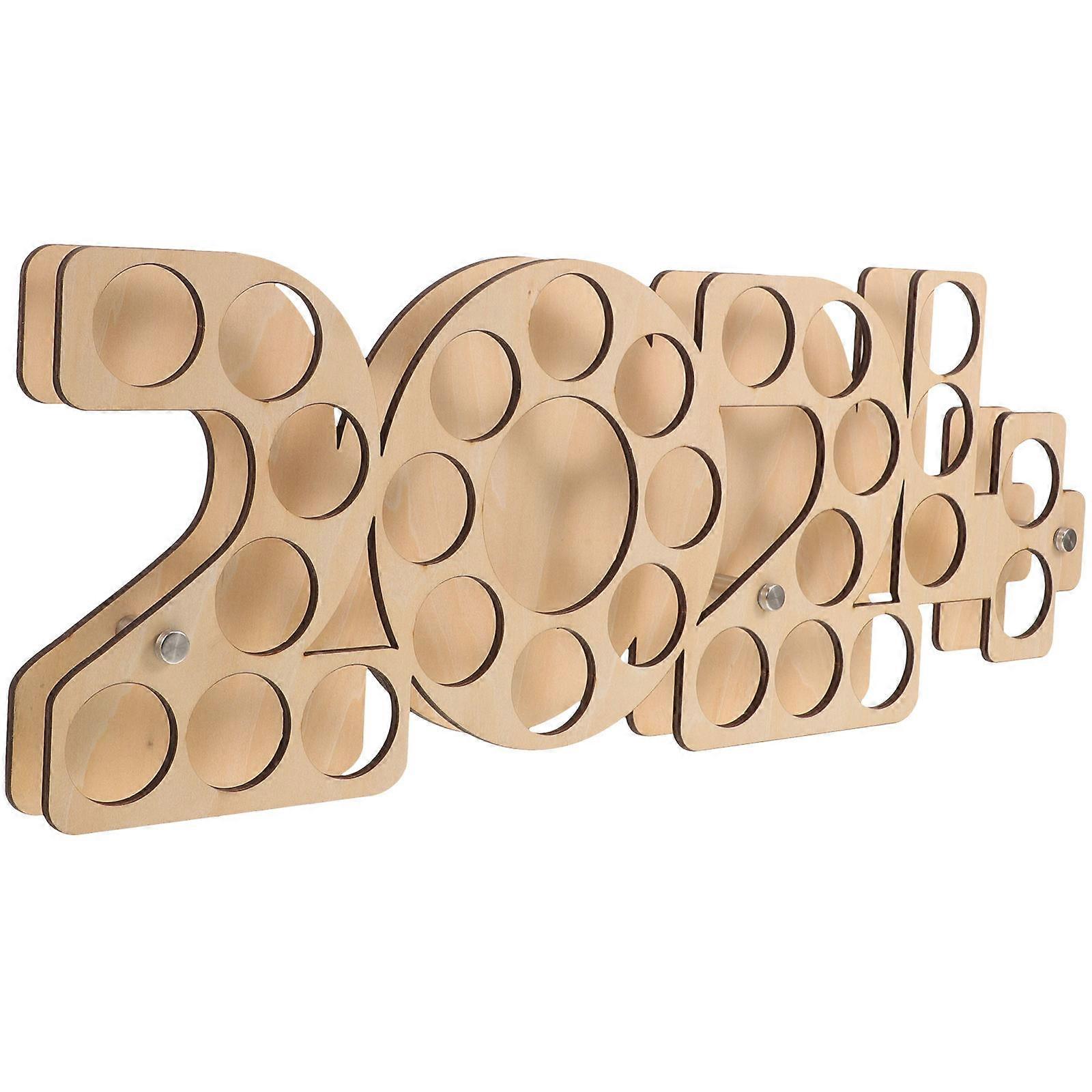 Desktop Golf Ball Case Wood Holder for Display 4Pcs Decorative Accessory