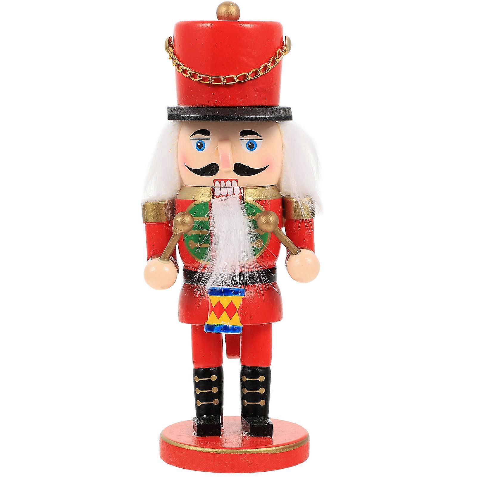 Nutcracker Decoration for Decor 3Pcs Red Wood Xmas Nutcracker Statue