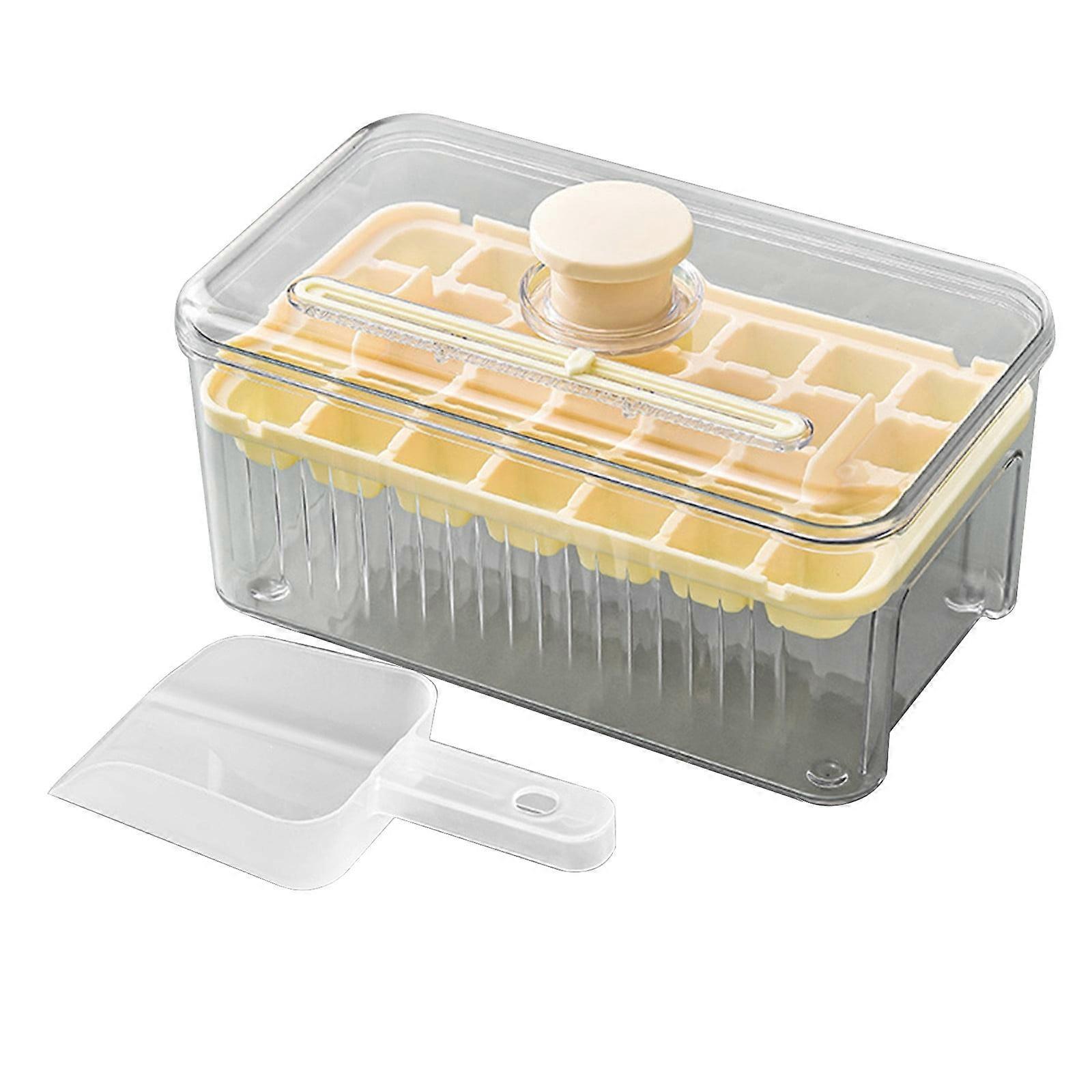 ZKCCNUK Ice Trays, 28 Pcs Square Ice Cube Molds with Lid & Bin, Easy Release, Space-Saving, Includes Ice Scoop