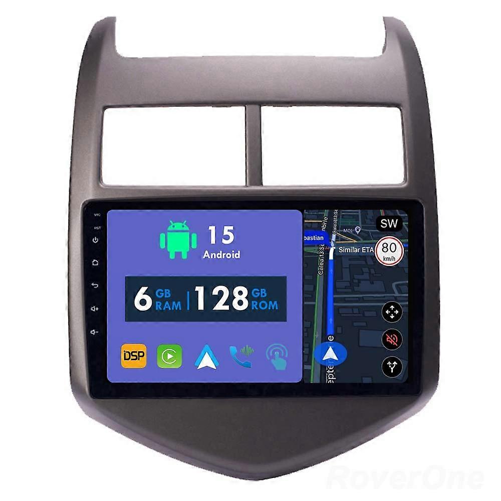 Car Radio 6G+128G CarPlay GPS Navigation Head Unit for Chevrolet Aveo 2 2011 - 2015 Android Auto Bluetooth Stereo Touch Screen