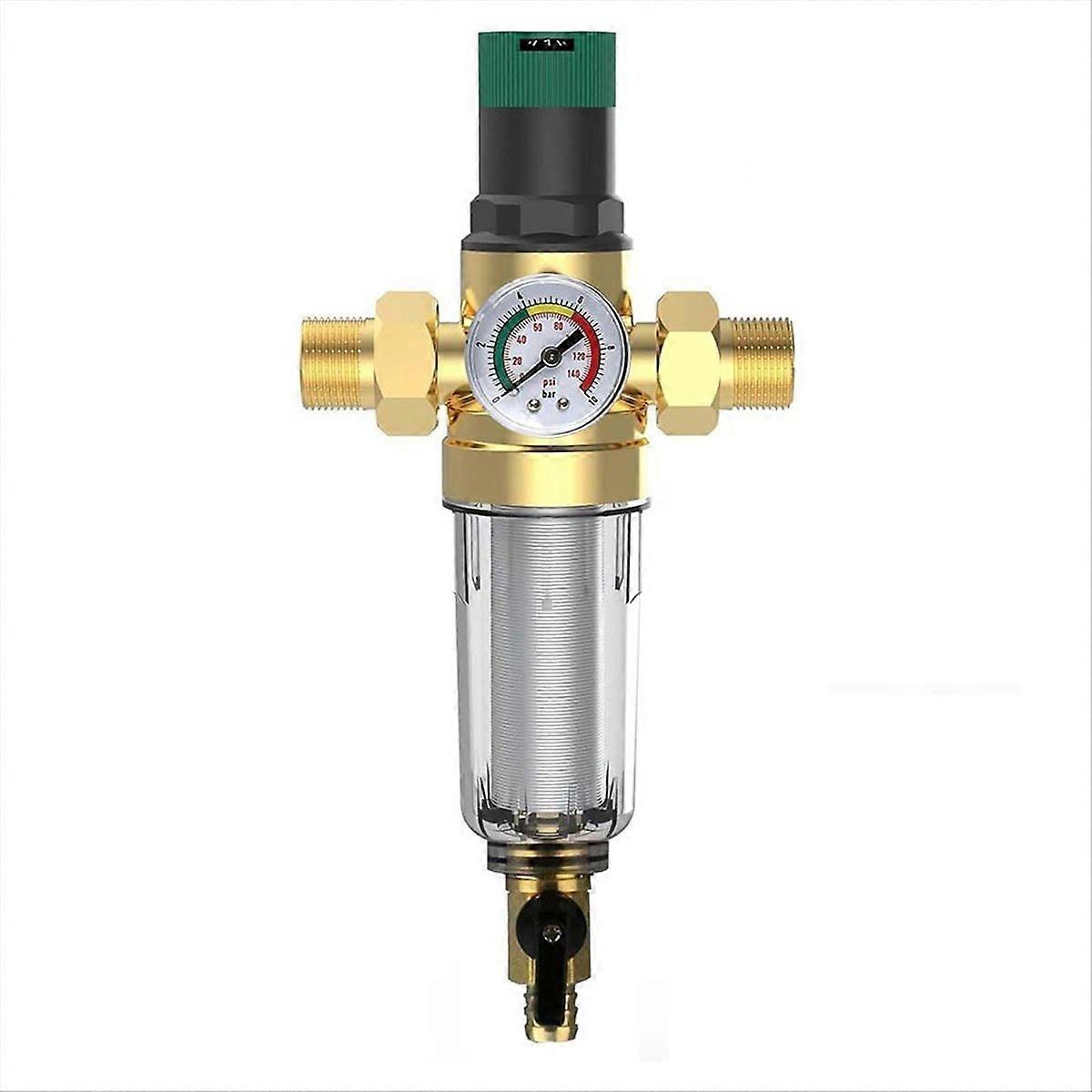 Backwash Filter with Pressure Regulator and Pressure Gauge