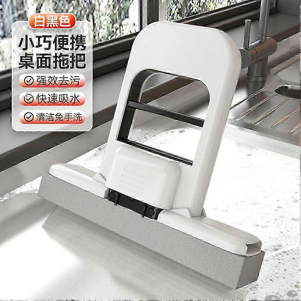 Mini Handheld Mop for Countertops, Portable Self Squeeze Sponge Mop, Lazy No Hand Wash Strong Absorbent Mop