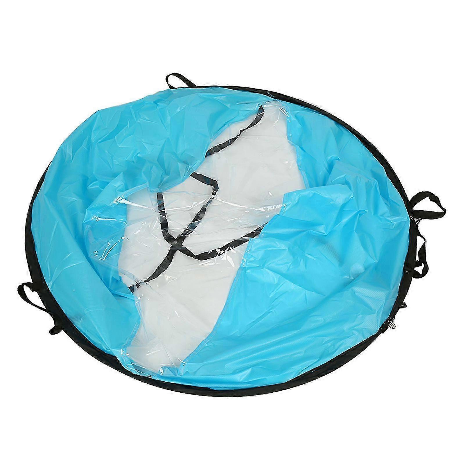 108cm Foldable Kayak Downwind Sail With Clear Window and Storage Bag (blue)