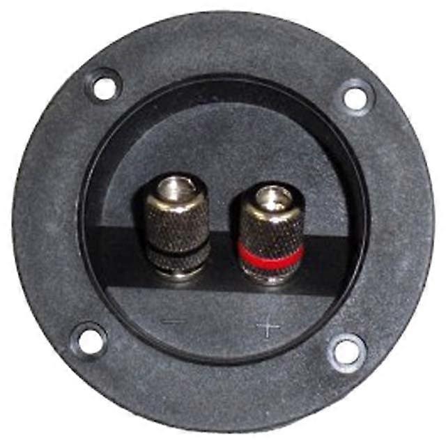 ST1008 - SPEAKER TERM 2POS RND 75MM CHMT WITH BANANA JACK GOLD/ RED AND BLK