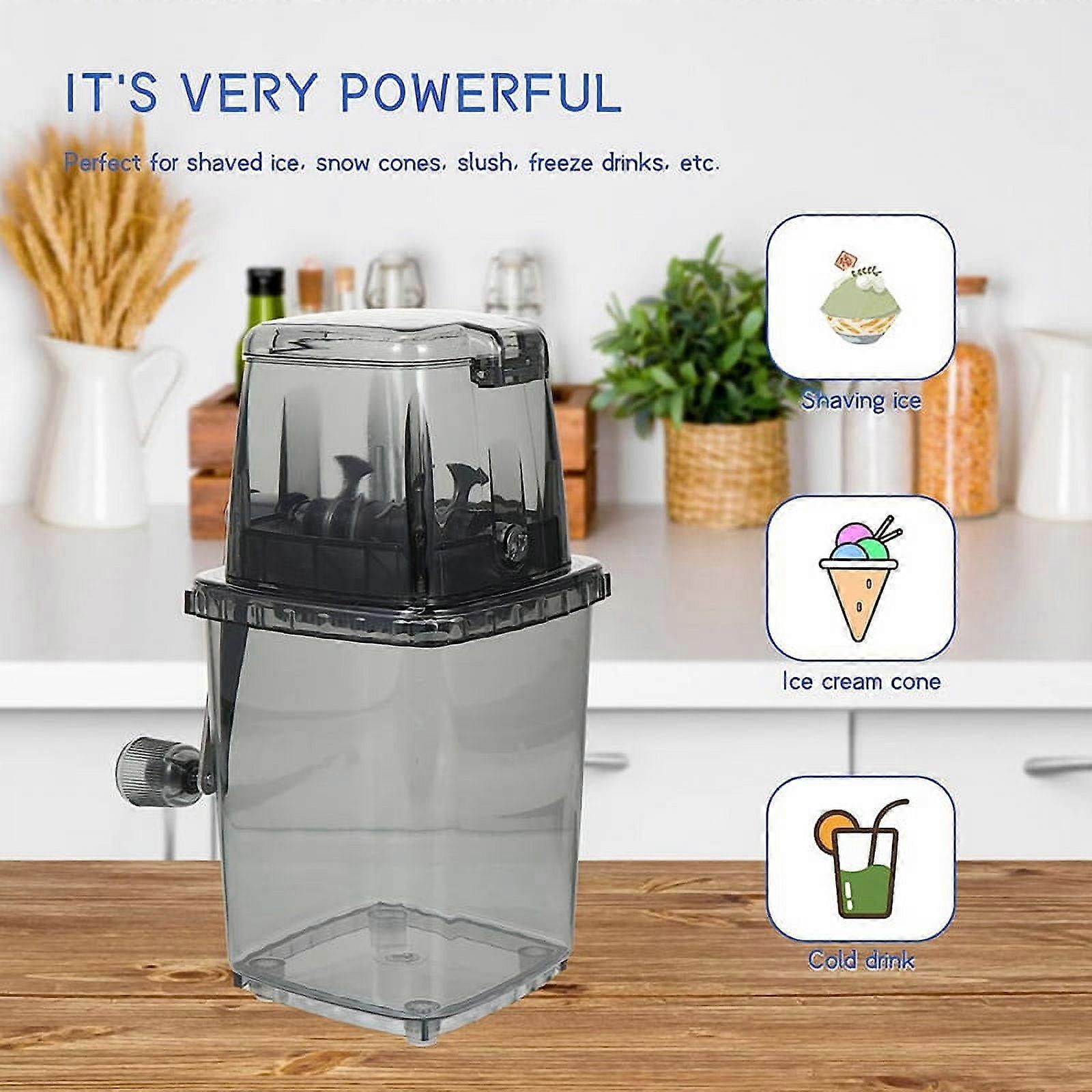 2L Ice Crusher Shaver Portable Hand Crank Machine for Home Chip Manual B
