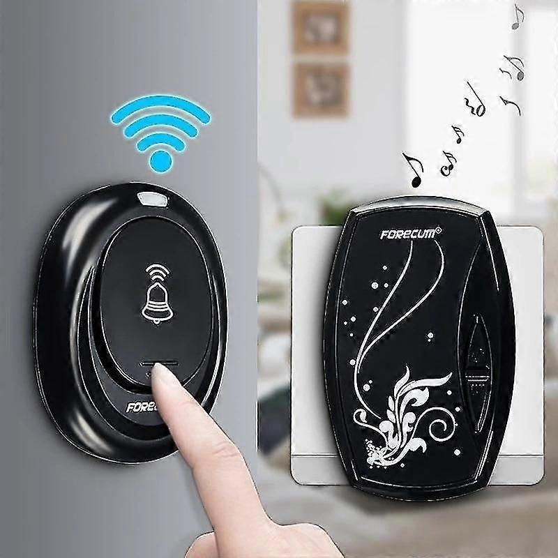 Black AC Digital Wireless Doorbell