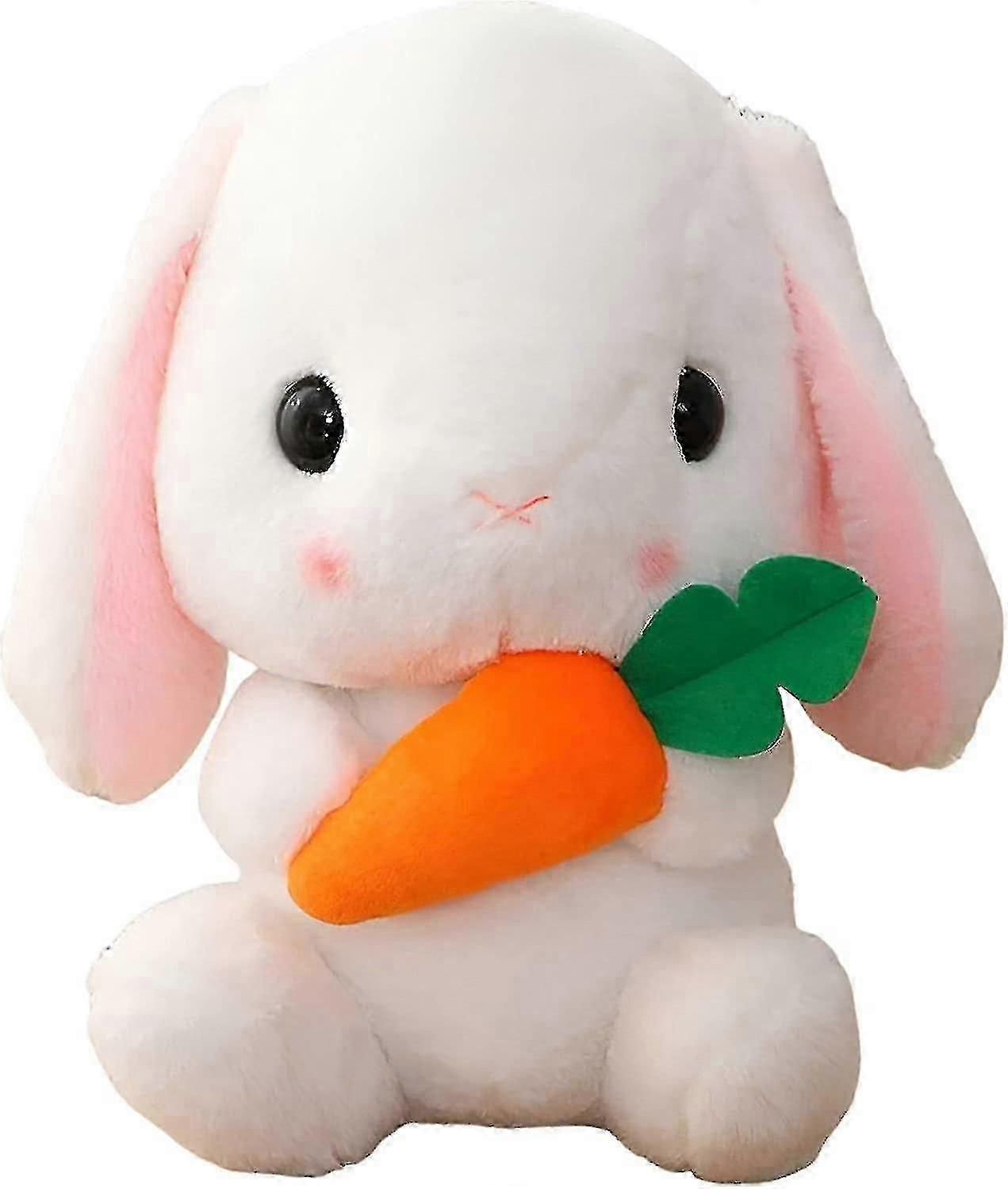 Easter White Rabbit Stuffed Plush Toy Carrot Cuddly Bunny