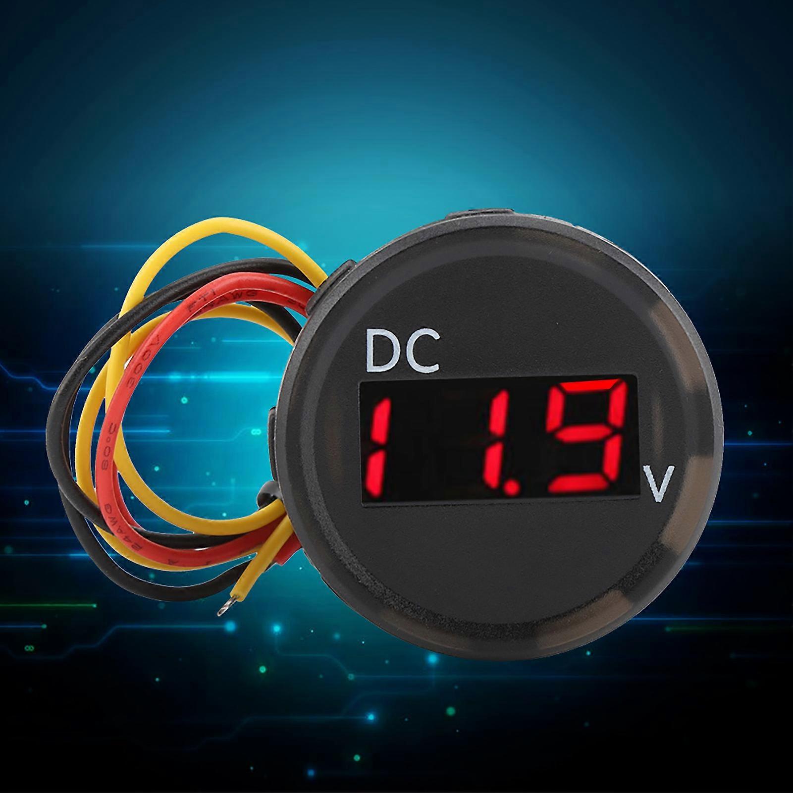 DC 0-100V Digital Voltage Meter Voltmeter LED Panel Display for Car Motorcycle Waterproof
