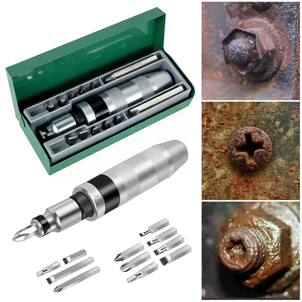13Pcs Impact Screwdriver Set Shock Screw Driver Chisel Bits Multifunctional Screw Extractor Remover Repair Set Repair Tools