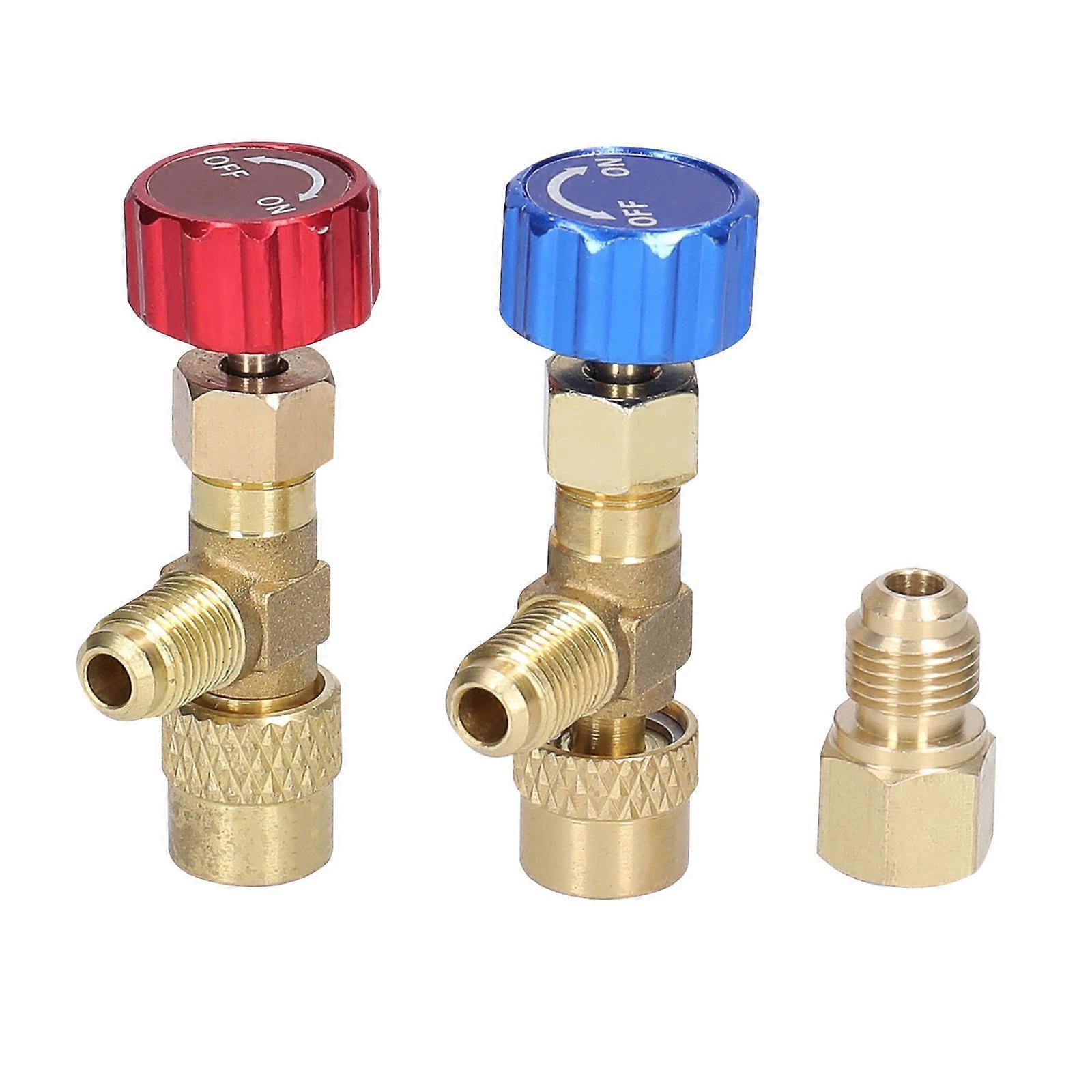 Connector Charging Valves Connector with 5/16 to 1/4 SAE R22 R410 Safety Valves Connection Adapter Multicolor