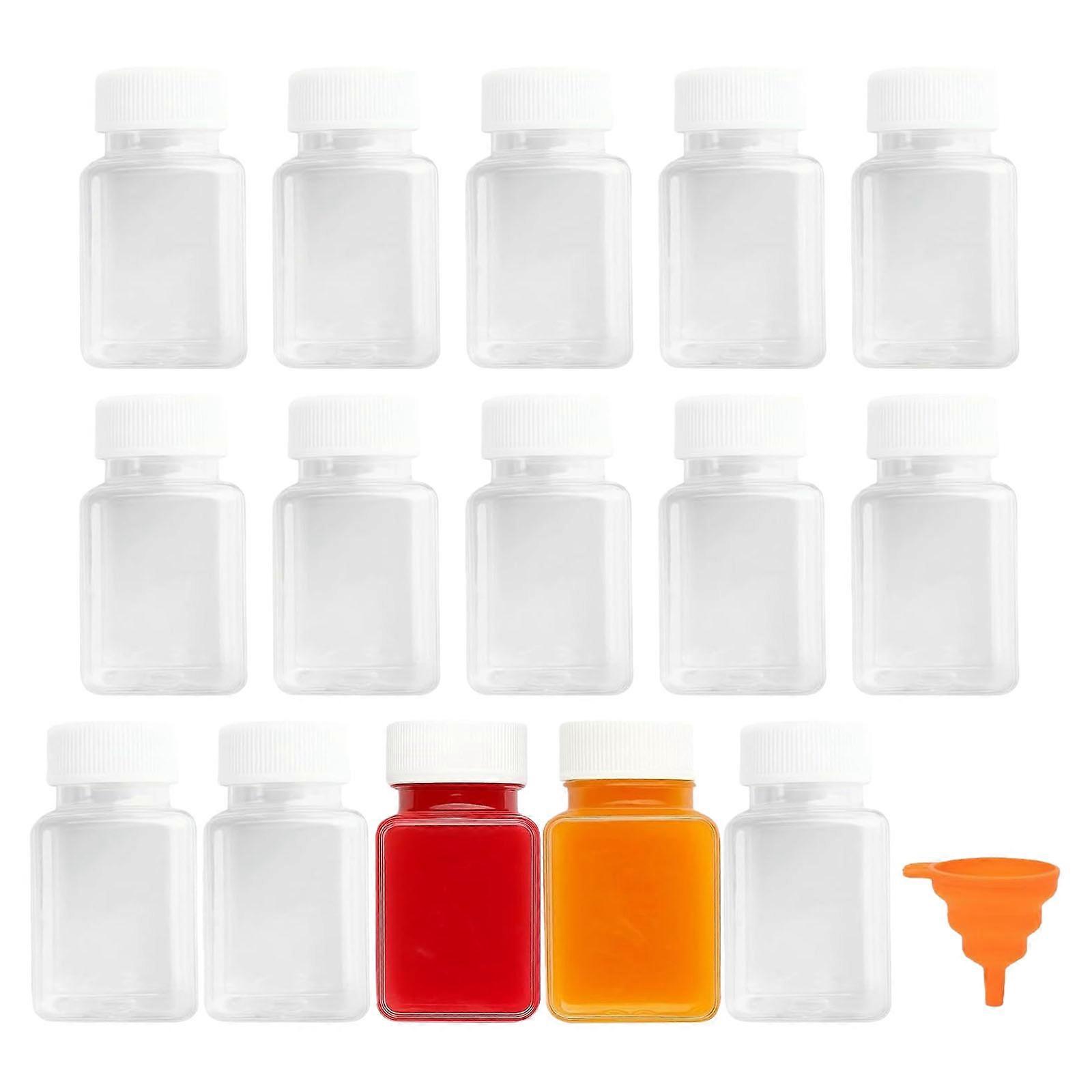 15pcs PET Square Bottles 100ml Capacity Leakproof Food Safe Storage Containers Multipurpose Use Multicolor