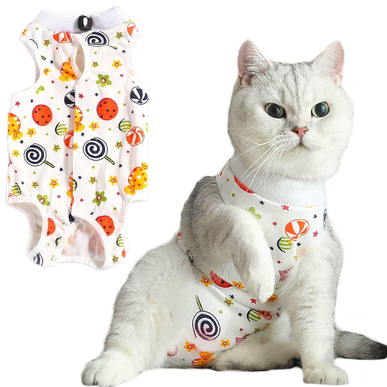 Cat Recovery Suit 1Piece, Surgical Recovery Garment, Cone Alternative for Small/Medium Pets, Size L
