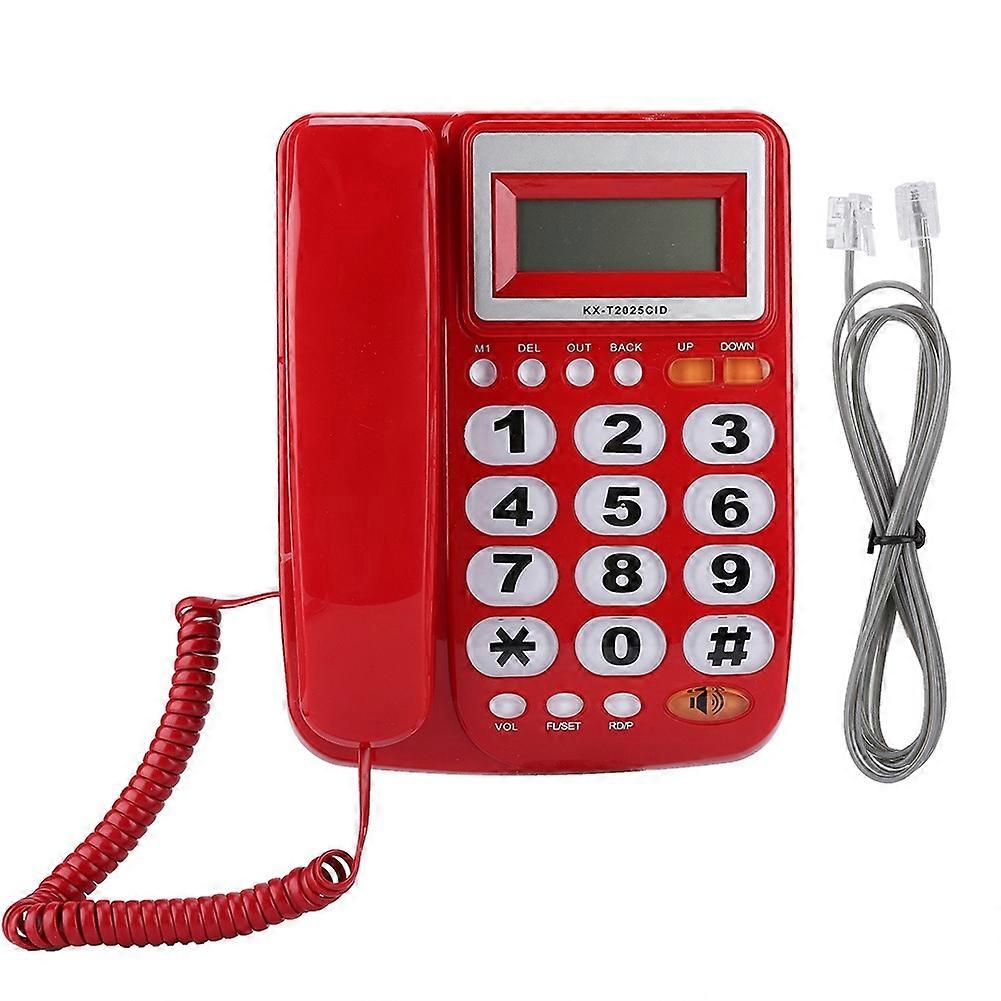 Desktop Corded Landline Telephone With Caller ID Display With Speakerphone for Home Office Red