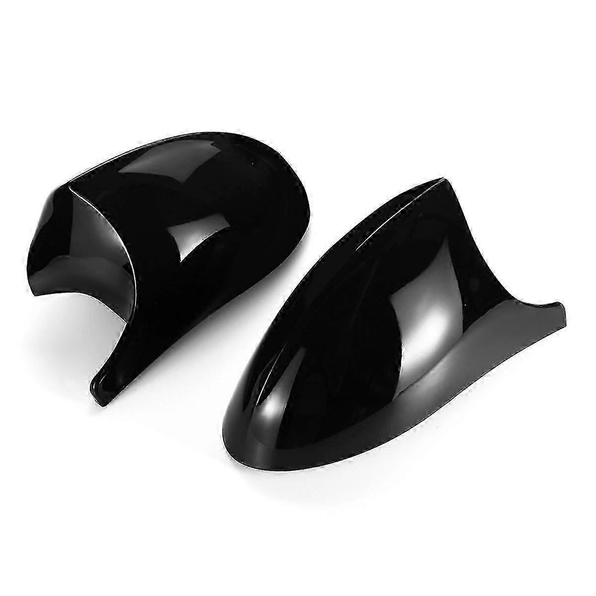 1Pair Car Glossy Black Cow Corner Rear View Mirror for 1 3 Series E81 E87 E90 E92 2004 2005 2006 20--xj