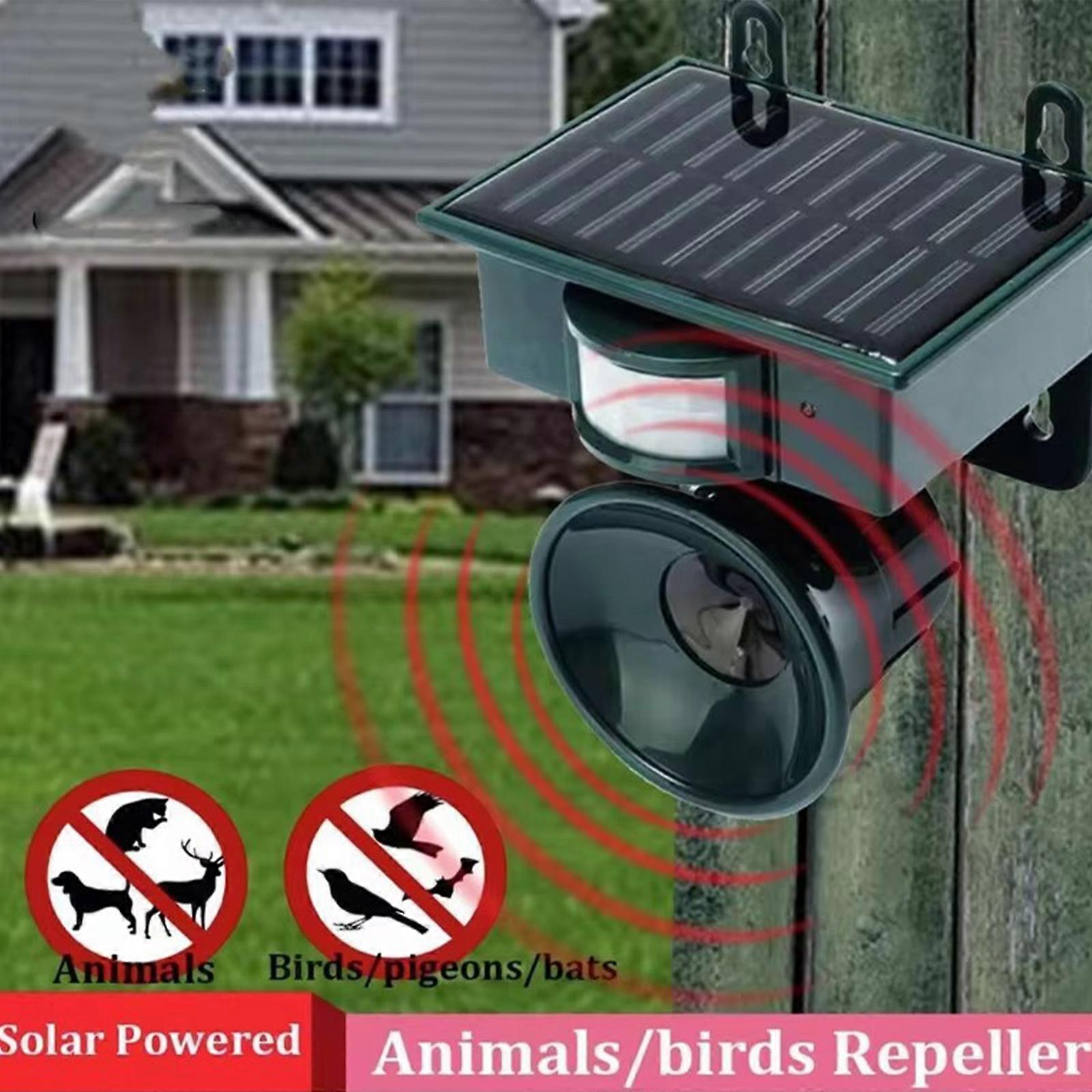 Solar Ultrasonic Bird Repeller Pest Control Scarer Deterrent Fox Motion Sensors