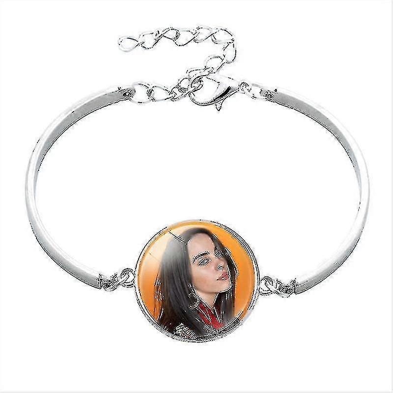 Billie Eilish Round Design All-match Alloy Bangle Bracelet