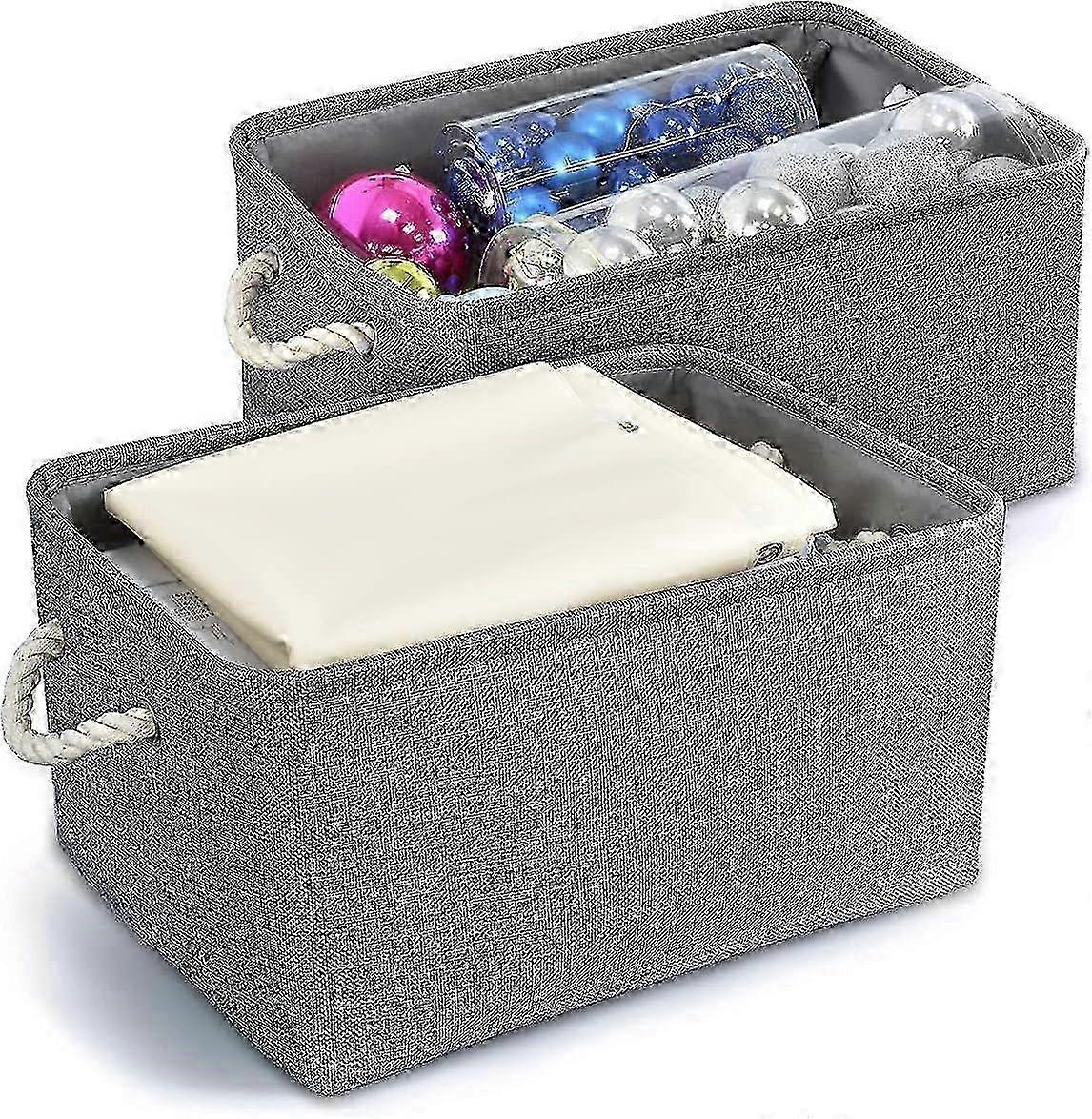 Large Storage Basket with Drawstring Foldable (Grey) 2025