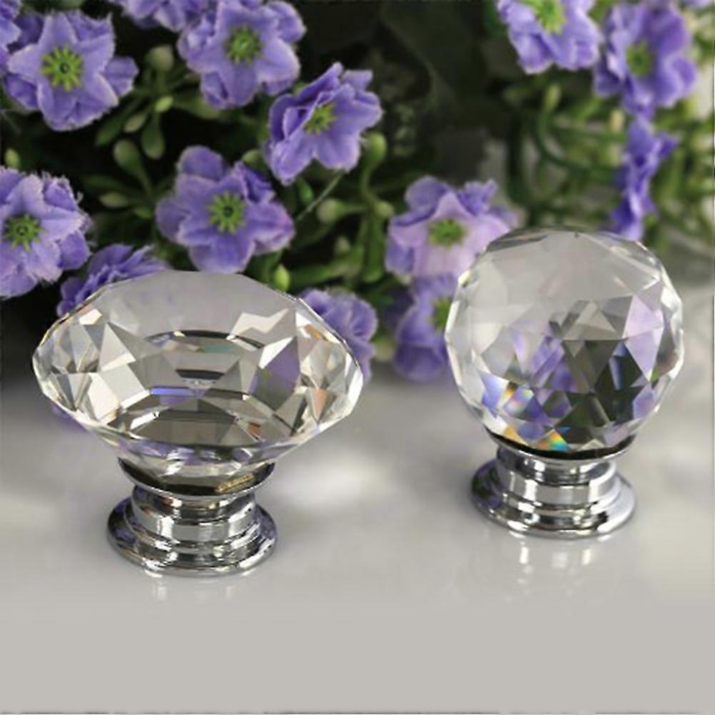 Crystal Glass Drawer Pull Handles for Cabinet 8Pcs Transparent Door Knobs