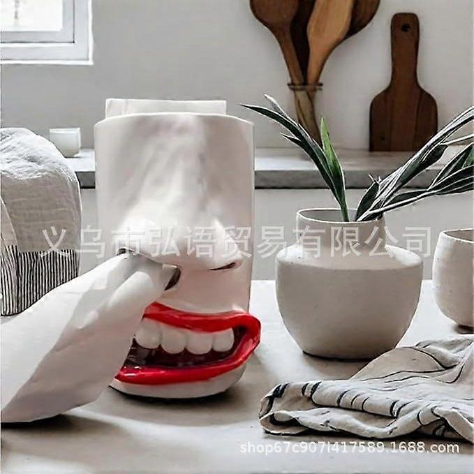 Paper rack funny nostril paper towel paper rack spoof resin crafts desktop ornaments