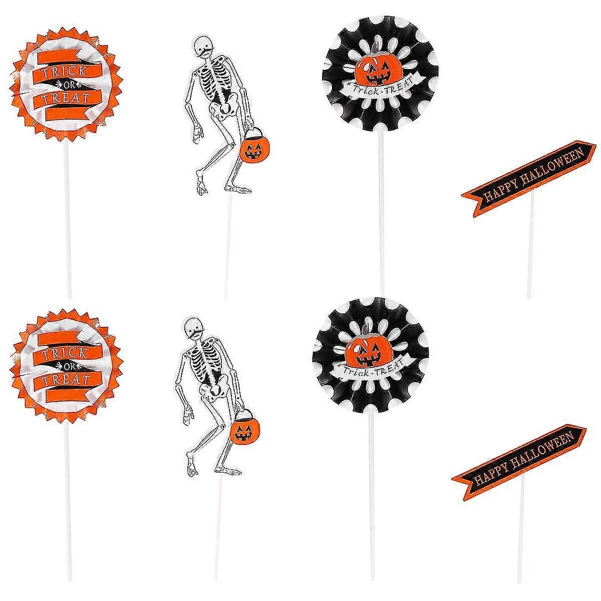 2 Set Cake Inserted Themed Cupcake Insert Halloween Cake Decorations