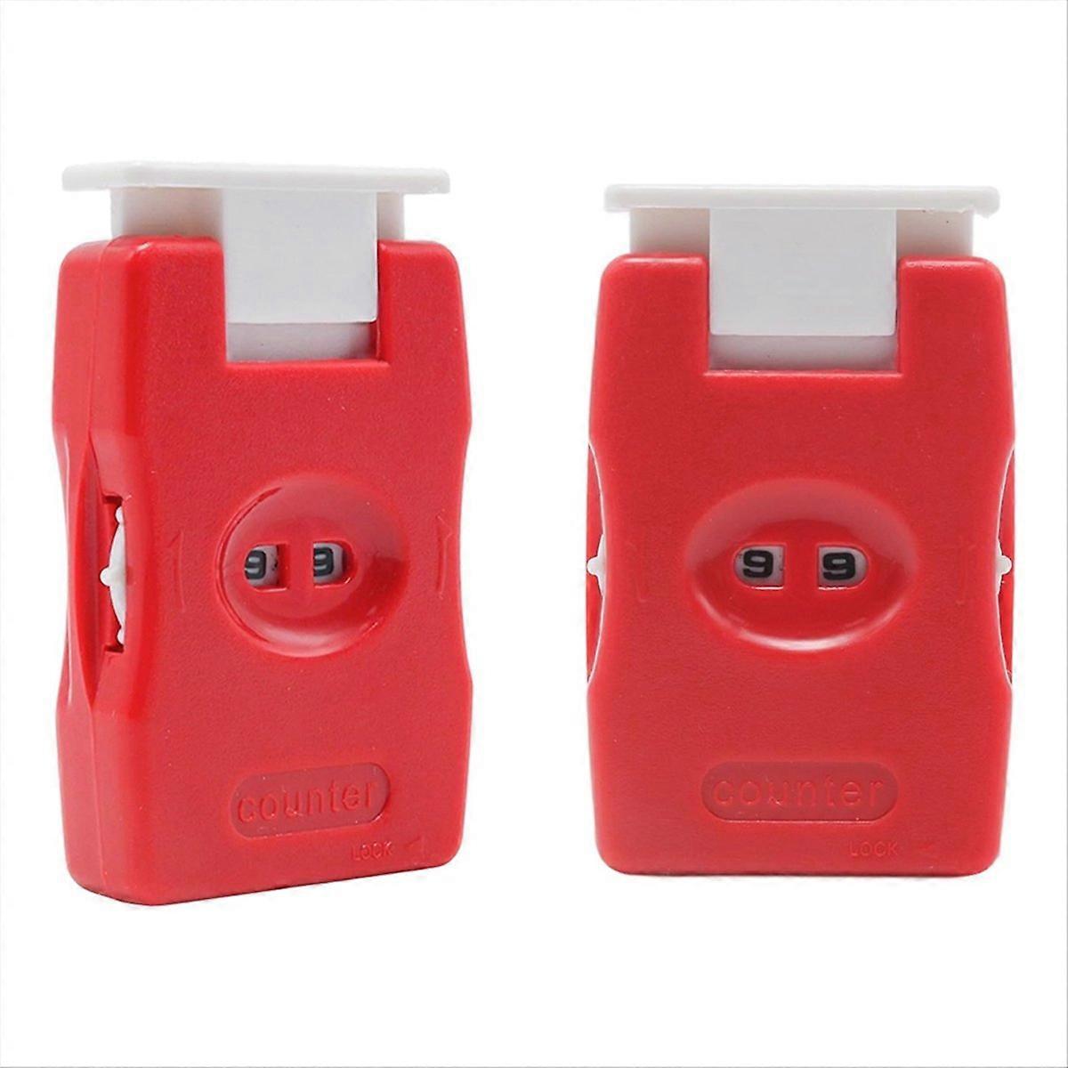 Knitting Counter 2-Pack, Plastic Knit Counter, Crochet Row Counters in Vibrant, Needle Marking Tool Red