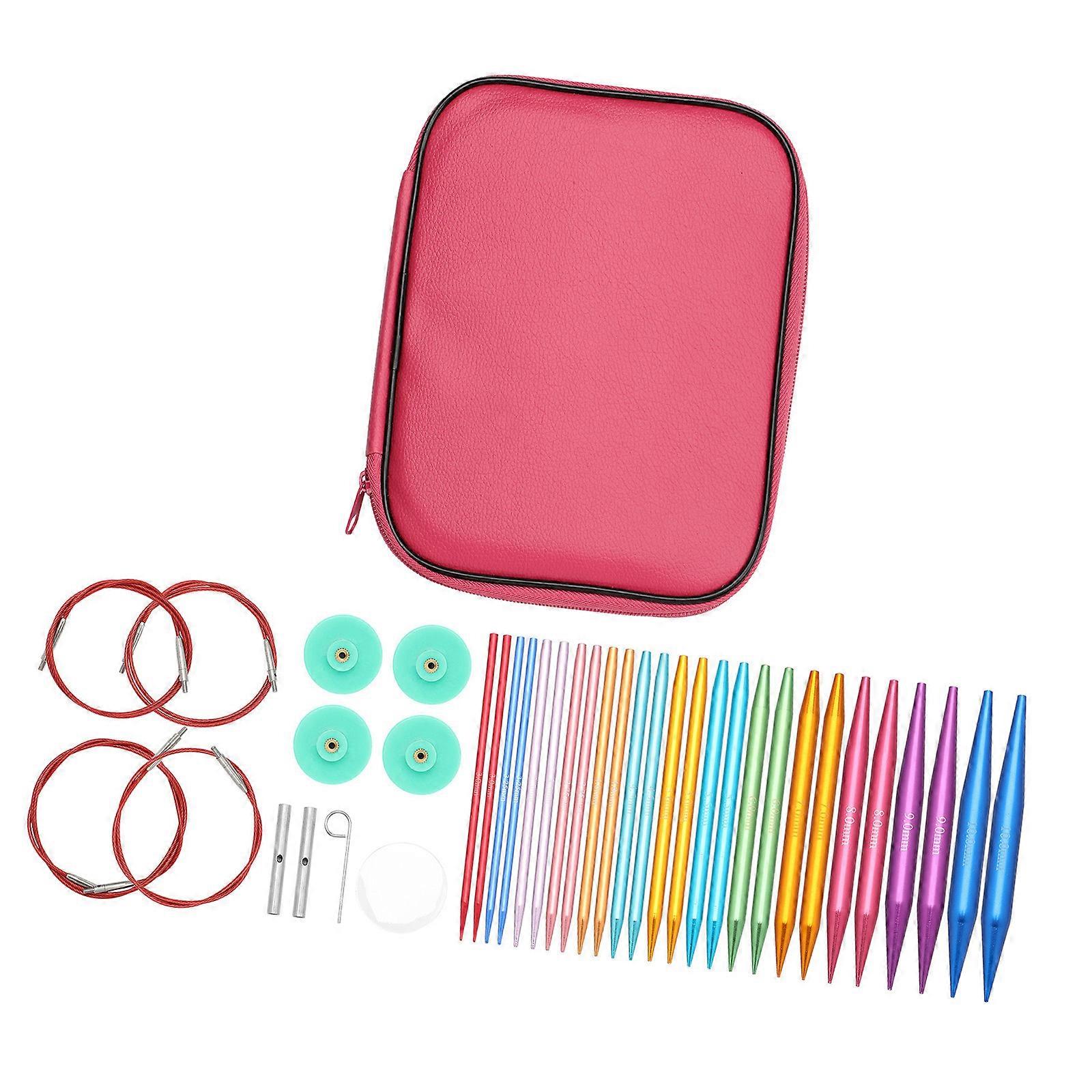 Interchangeable Circular Knitting Needle Set with Case and Accessories Knitting Tool From 3mm to 8mm Knitting Needle Multicolor