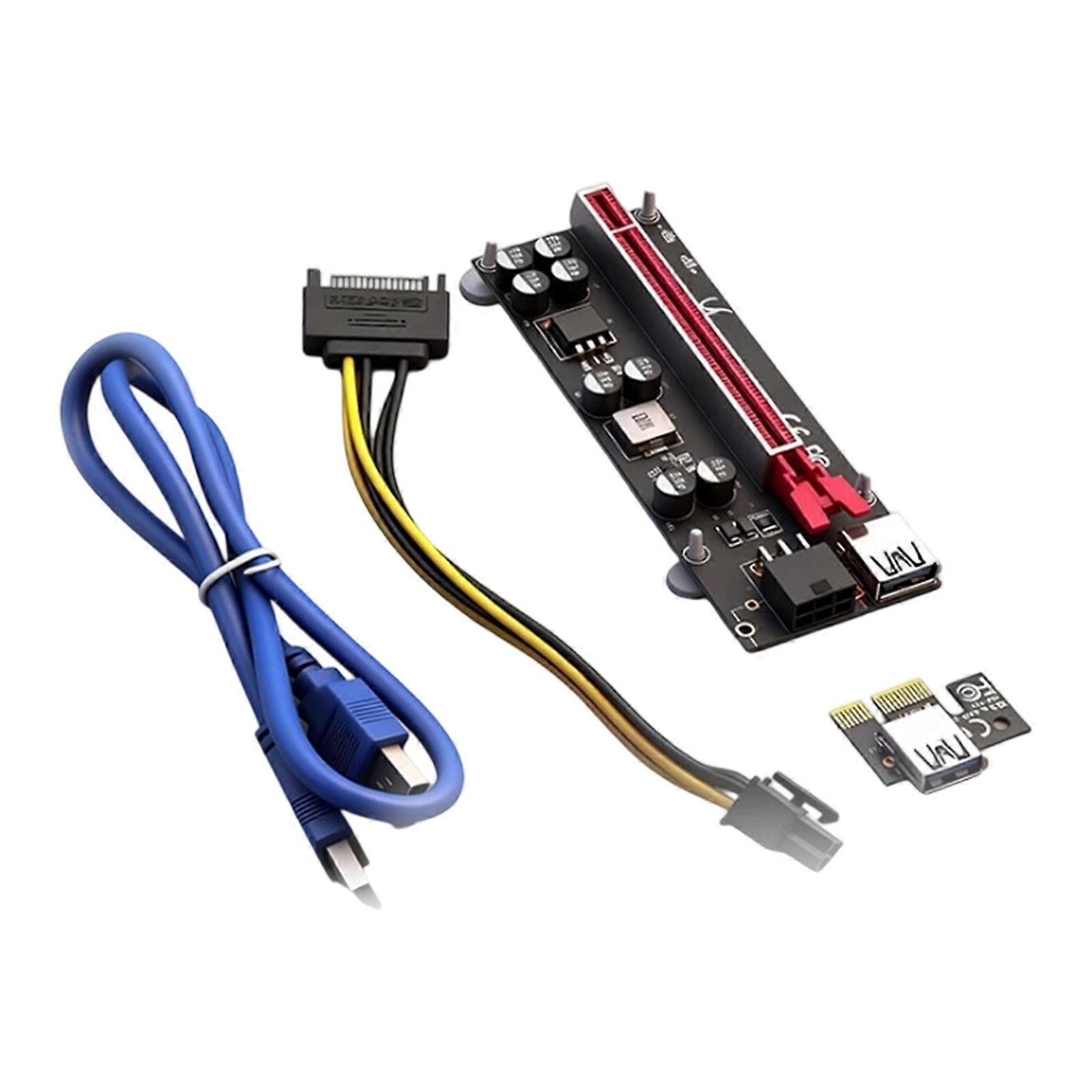 ABS Material PCIExpress X1 to X16 Extension Cable 6Pin Power for Cooling and Easy GPU Installation Multicolor