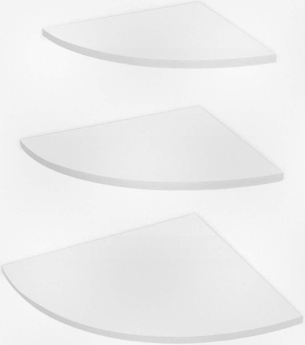 Solid Wood Corner Shelf with Rounded Edges, Wall Mounted Storage Shelf, Set of 3